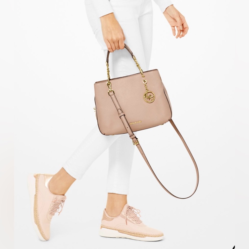 MICHAEL-MICHAEL KORS Satchel “Lillie” Top Handle Gold Chain Logo Crossbody Bag